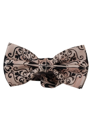 Dolce & Gabbana Multicolor Pattern 100% Silk Neck Papillon Bow Tie