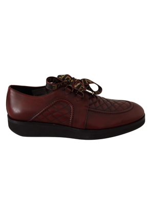 Dolce & Gabbana Red Leather Lace Up Dress Formal Shoes - EU43/US10