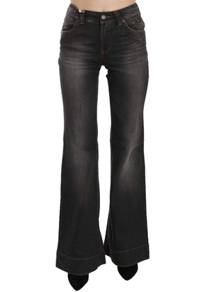 Dolce & Gabbana Black Washed Mid Waist Flared Denim Casual Jeans - W24
