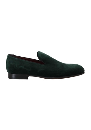 Dolce & Gabbana  Green Suede Leather Slippers Loafers - EU35/US4.5