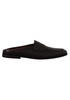 Dolce & Gabbana Black Leather Cai Sandals Slides Slip Shoes - EU39/US6