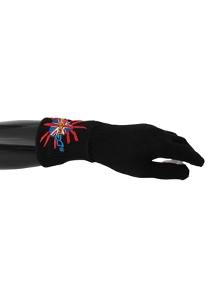Dolce & Gabbana  Black #DGLovesLondon Embroidered Wool Gloves