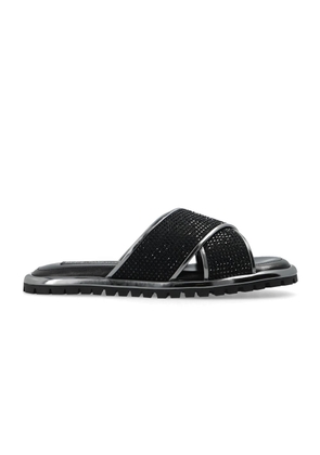 Dolce & Gabbana Black Leather Di Capra Sandal - EU43/US10