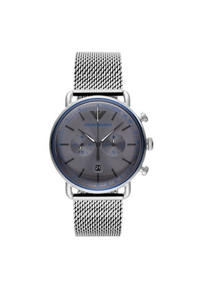 Emporio Armani Silver Steel Chronograph Watch