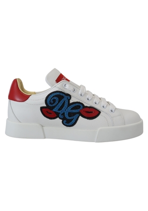 Dolce & Gabbana White Portofino Logo Classic Sneakers Shoes - EU35/US4.5