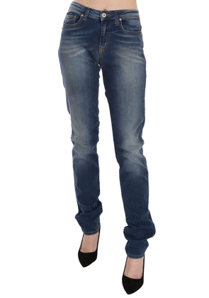 Fiorucci Blue Washed Mid Waist Slim Fit Denim Jeans - W32
