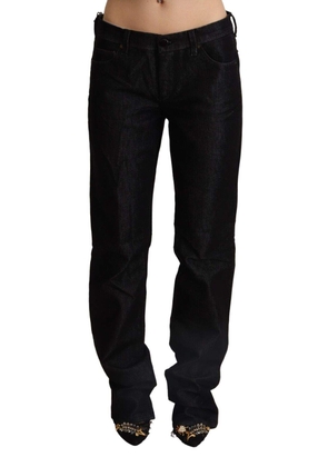 Ermanno Scervino Black Low Waist Cotton Denim Straight Jeans - W32