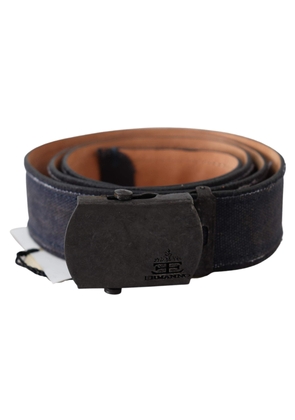 Ermanno Scervino Blue Leather Ratchet Buckle Belt - 85 cm / 34 Inches