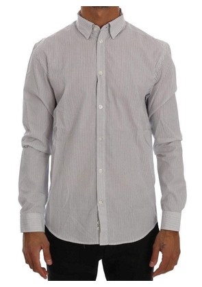 Frankie Morello   Striped Casual Cotton Regular Fit Shirt - L