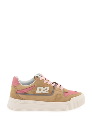Dsquared2 suede new jersey sneakers in leather - 36 Beige