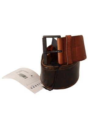 Ermanno Scervino Dark Brown Leather Buckle Waist Belt - 75 cm / 30 Inches
