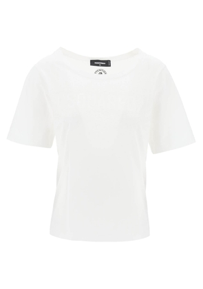 Dsquared2 t-shirt with rhinestone logo - M Bianco