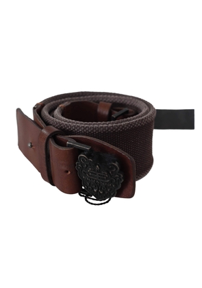 Ermanno Scervino Dark Brown Leather Wide Buckle Waist Belt - 70 cm / 28 Inches