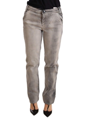 Ermanno Scervino Gray Washed Low Waist Skinny Trouser Cotton Jeans - W27