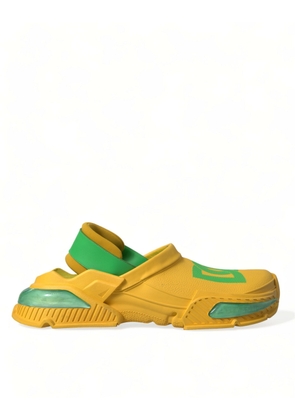 Dolce & Gabbana Yellow Green Rubber Clogs Men Slippers Men Shoes - EU44/US11