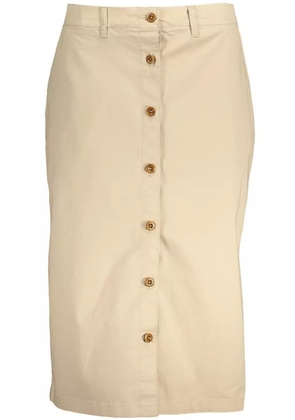 Gant Chic Beige Longuette Skirt with Classic Button Detail - W34
