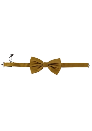 Dolce & Gabbana Yellow Mustard 100% Silk Butterfly Papillon Bow Tie
