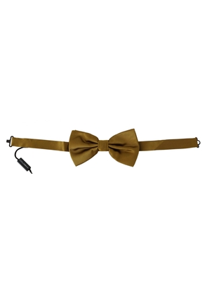 Dolce & Gabbana Yellow Mustard 100% Silk Butterfly Papillon Men Bow Tie