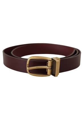 Dolce & Gabbana Brown Leather Classic Gold Metal Buckle Belt - 90 cm / 36 Inches