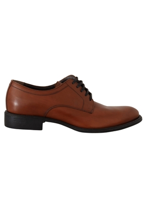 Dolce & Gabbana Brown Leather Lace Up Mens Formal Derby Shoes - EU40/US7