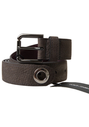 Dolce & Gabbana Brown Leather Metal Buckle Men Cintura Belt - 90 cm / 36 Inches