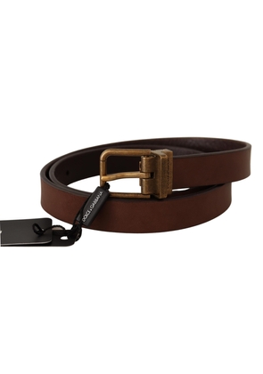 Dolce & gabbana Brown Leather Rustic Buckle Cintura Belt - 85 cm / 34 Inches
