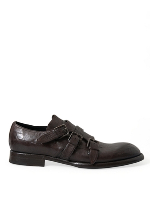 Dolce & Gabbana Brown Leather Strap Formal Dress Shoes - EU47/US14