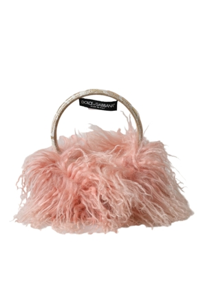 Dolce & Gabbana Pink Shearling Fur Winter Warmer Headband Ear Muffs - One size