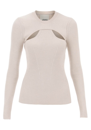 Isabel marant 'zana' cut-out sweater in ribbed knit - 36 Beige