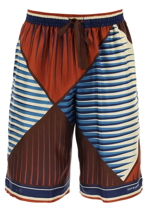 Dolce & gabbana printed silk bermuda shorts set - 48 Multicolor
