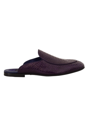 Dolce & Gabbana Purple Exotic Leather Flats Slides Shoes - EU44/US11