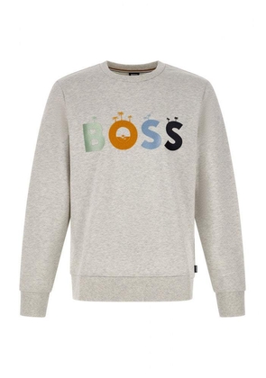 Hugo Boss Grey Cotton Logo Details Sweatshirt - L