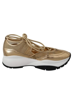 Jimmy Choo Gold Mesh Leather Michigan Sneakers - EU36/US6