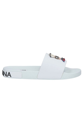 Dolce & Gabbana White Cotton Sandal - EU44/US11