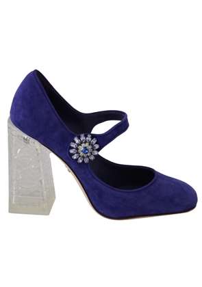 Dolce & Gabbana Purple Suede Crystal Pumps Heels Shoes - EU36/US5.5