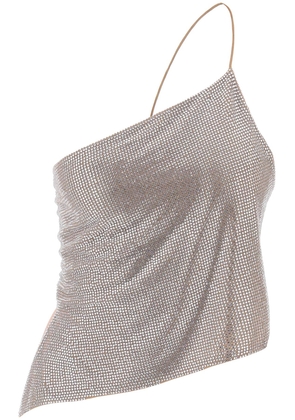 Giuseppe di morabito cropped top in mesh with crystals all-over - 42 Beige