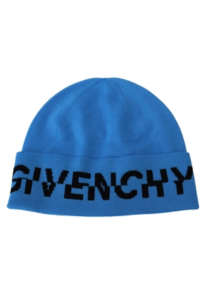 GIVENCHY Blue Wool Unisex Winter Warm Beanie Hat