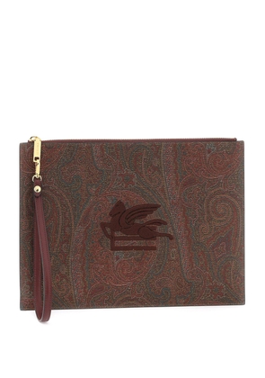 Etro paisley pouch with embroidery - OS Rosso