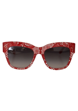 Dolce & Gabbana Red DG4231F Lace Acetate Rectangle Shades Sunglasses