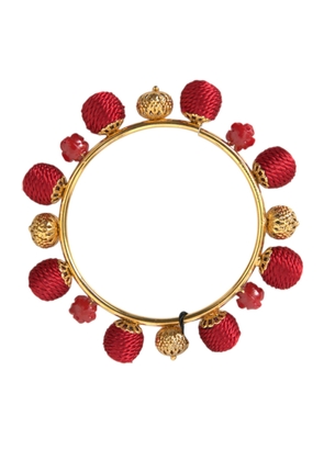 Gold Brass Red RUNWAY Sicilia Natale Roses Bracelet