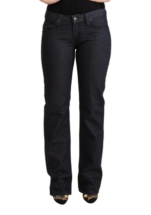 Exte Dark Blue Cotton Stretch Low Waist Straight Denim Jeans - W27