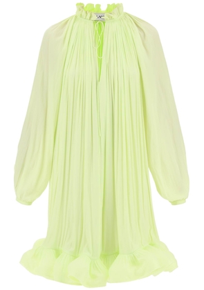 Lanvin short ruffled dress in charmeuse - 38 Verde