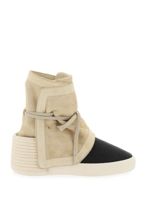 Fear of god high-top suede and beaded leather moc - 40 Beige