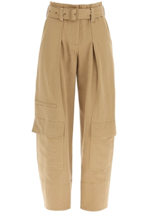 Low classic cargo pants with matching belt - XS Beige
