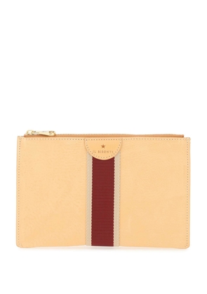 Il bisonte leather pouch with ribbon - OS Beige