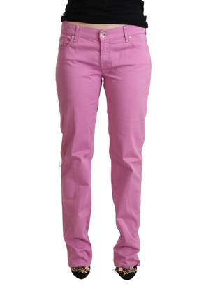 Jacob Cohen Pink Cotton Low Waist Denim Tapered Jeans - W33