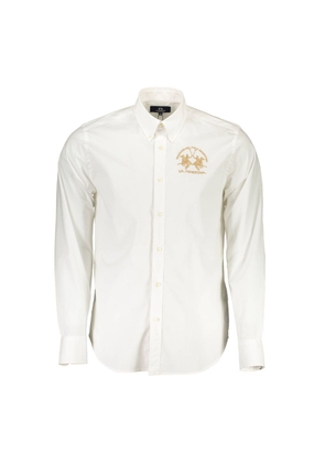 La Martina Elegant Long-Sleeved White Shirt for Men - XXL