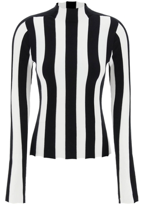 Interior ridley striped funnel-neck sweater - M Bianco