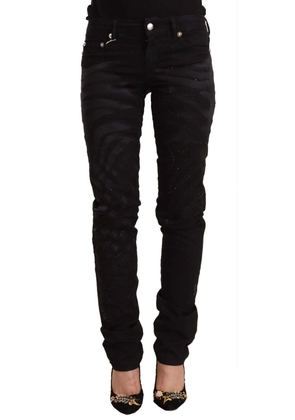 Just Cavalli Black Mid Waist Embellished Skinny Jeans - W26