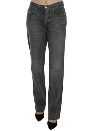 Just Cavalli Gray Washed Mid Waist Straight Denim Pants Jeans - W30